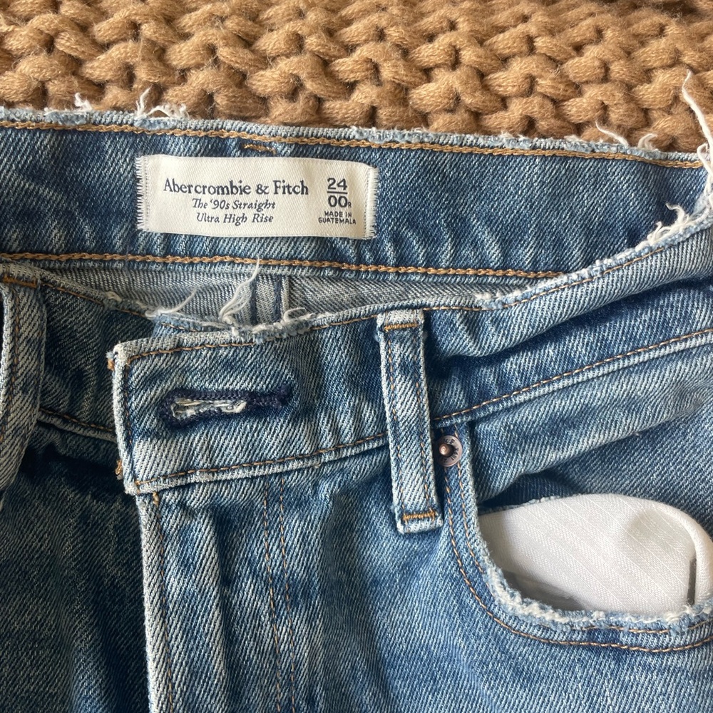 Abercrombie & Fitch Light Blue High-Rise Straight Jeans